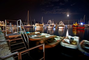 Moonlit marina